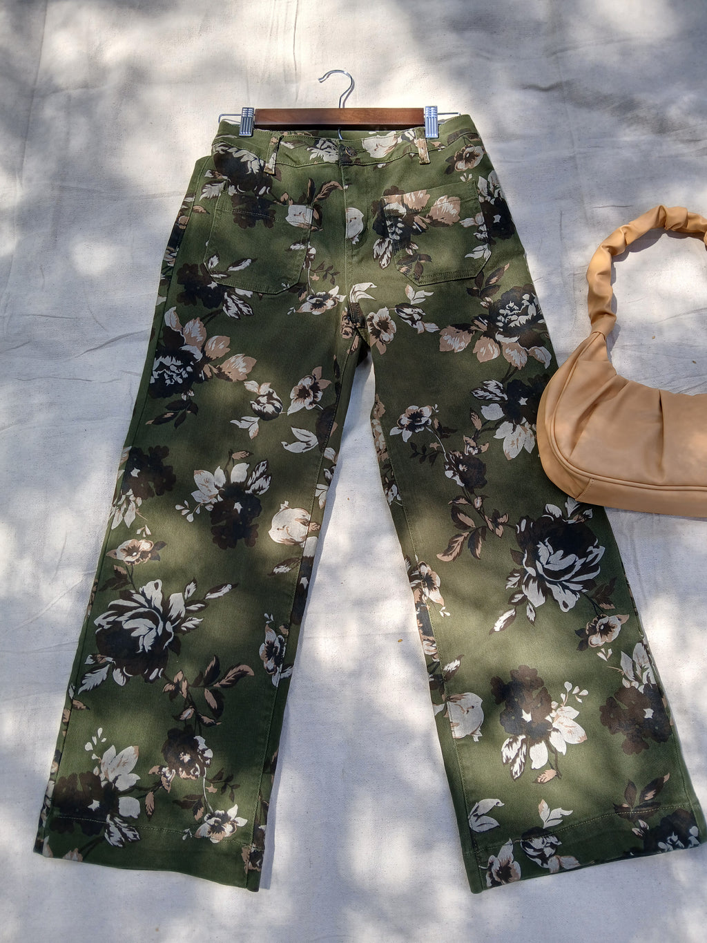 Floral Print Wide Leg Casual Trousers