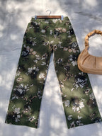 Floral Print Wide Leg Casual Trousers