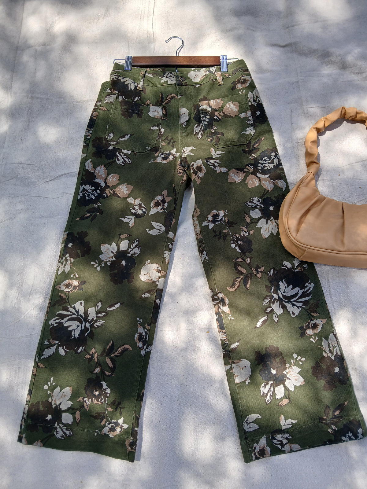 Floral Print Wide Leg Casual Trousers