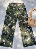 Floral Print Wide Leg Casual Trousers