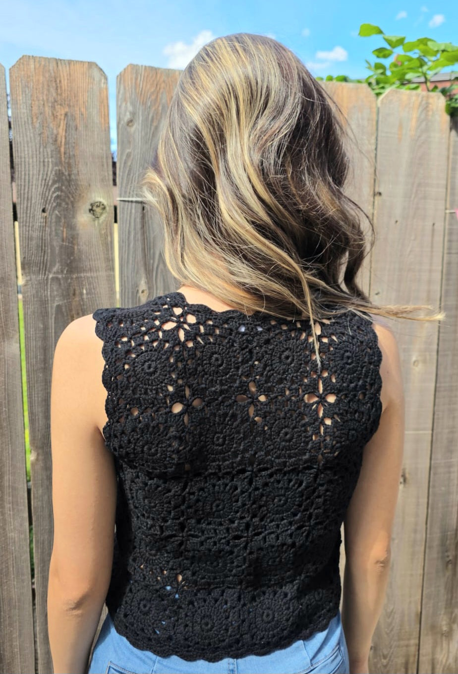 Shadow Kiss Crochet Vest