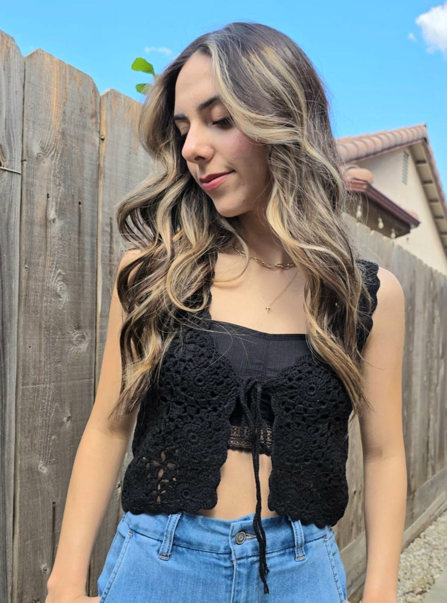 Shadow Kiss Crochet Vest